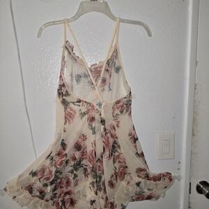 Floral Print Ruffle Hem Slips